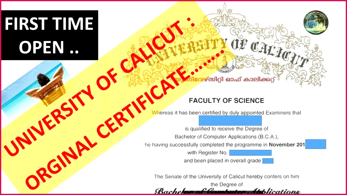 b certificate format sample calicut university original degree ug certificate