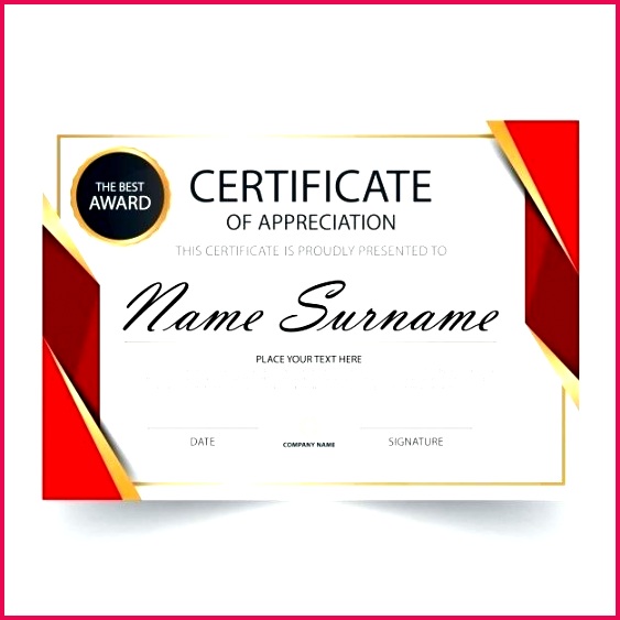 red horizontal certificate template free vector templates of appreciation ppt