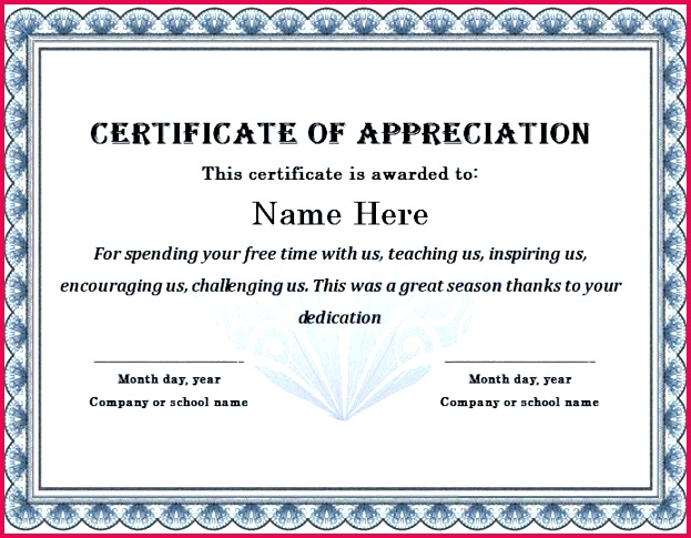 certificate appreciation template word free of templates and letters recognition doc for award wording examples