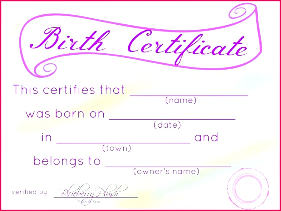baby doll birth certificate template best of free printable blank certificates templates monster support