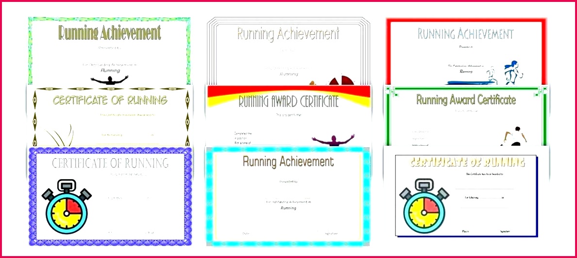 athletic certificate template sports templates running school award design theme in fun run graphic on