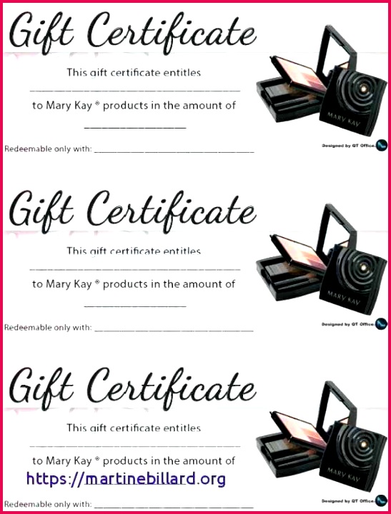 Mary Kay Gift Certificate Template