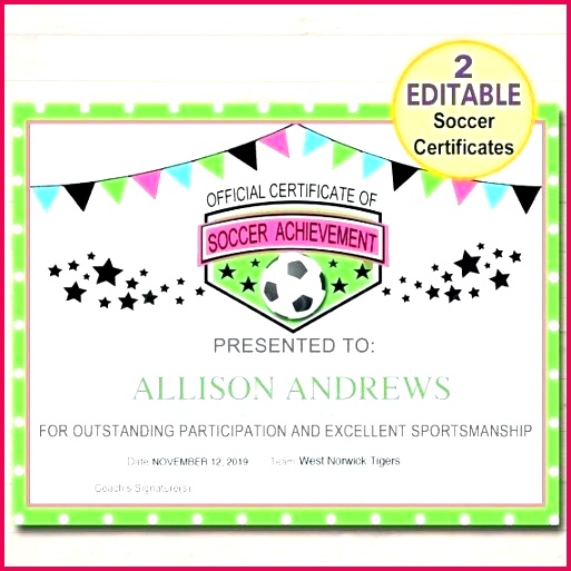 soccer certificate template editable award certificates team funny baseball templates free strand coding swimming