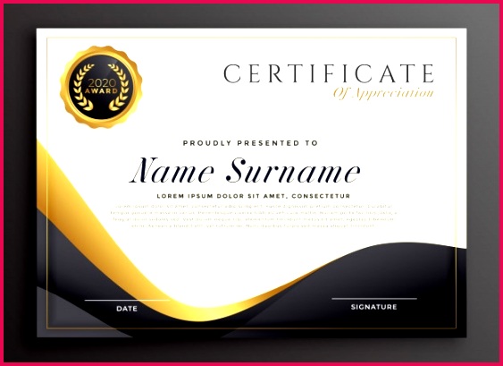 luxury certificate appreciation template 1017
